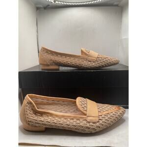 Loafers AGL Womens Size 8 Beige Woven Leather Loafers D548006 EU 38